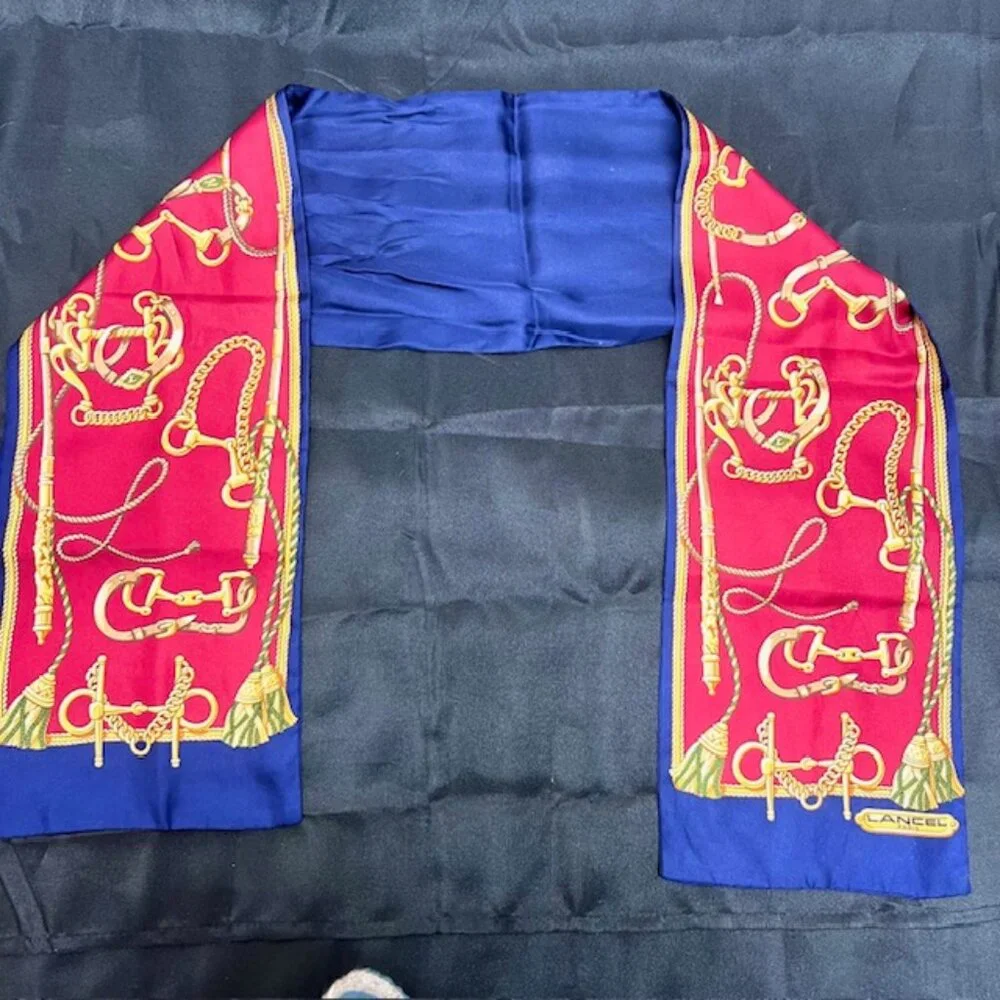 Riversable  Lancel Paris Silk Satin Scarf 54